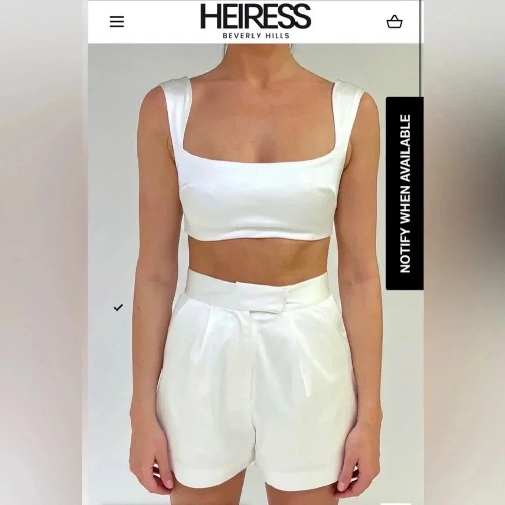 Heiress Beverly Hills White Satin Shorts